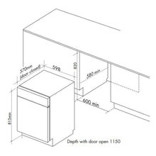 Load image into Gallery viewer, Artusi ADWSI601X Semi-integrated Dishwasher