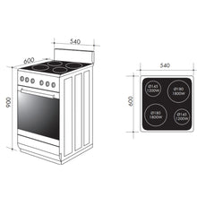 Load image into Gallery viewer, Artusi AFC547W 54cm Vulcan Series Freestanding White Electric Stove