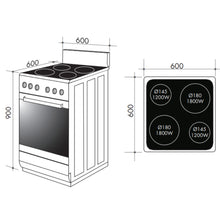 Load image into Gallery viewer, Artusi AFC607W 60cm Vulcan Series Freestanding White Electric Stove