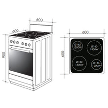 Load image into Gallery viewer, Artusi AFC607X 60cm Freestanding Stainless Steel Electric Stove
