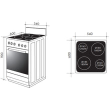 Load image into Gallery viewer, Artusi AFDC5470W 54cm Freestanding White Electric Stove
