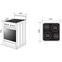 Load image into Gallery viewer, Artusi AFDC5470W 54cm Freestanding White Electric Stove
