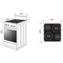Load image into Gallery viewer, Artusi AFE544W 54cm Freestanding White Electric Stove
