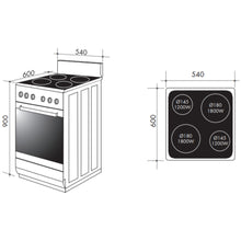 Load image into Gallery viewer, Artusi AFE544W 54cm Freestanding White Electric Stove