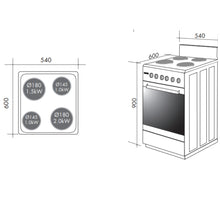 Load image into Gallery viewer, Artusi AFE547W 54cm Vulcan Series Freestanding White Electric Stove