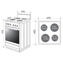 Load image into Gallery viewer, Artusi AFE607W 60cm Freestanding Electric Stove