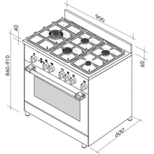 Load image into Gallery viewer, Artusi AFG911W 90cm Freestanding Stainless Steel Dual Fuel Stove - Stove Doctor
