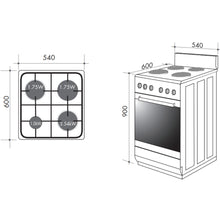 Load image into Gallery viewer, Artusi AFGE5470W 54cm Vulcan Series Freestanding White Dual Fuel Stove - Stove Doctor