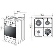 Load image into Gallery viewer, Artusi AFGE6070W 60cm Freestanding White Dual Fuel Oven/Stove - Stove Doctor
