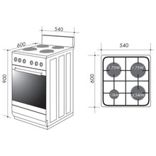 Load image into Gallery viewer, Artusi AFGG54W 54cm Freestanding White Gas Stove - Stove Doctor