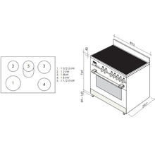 Load image into Gallery viewer, Artusi CAFC95X 90cm Freestanding Stainless Steel Electric Stove