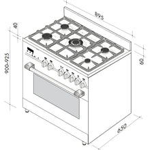 Load image into Gallery viewer, Artusi CAFG90X 90cm Freestanding Dual Fuel Stove