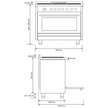 Load image into Gallery viewer, Euromaid CS9TS 90cm Freestanding Electric Stove