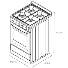 Load image into Gallery viewer, Euromaid FGG54W 54cm Freestanding Natural Gas Stove