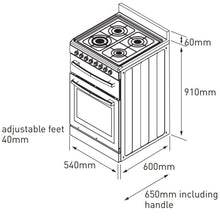 Load image into Gallery viewer, Euromaid FSG54S 54cm Freestanding Natural Gas Stove
