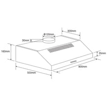 Load image into Gallery viewer, Euromaid R90FS 90cm Fixed Stainless Steel Rangehood