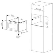 Load image into Gallery viewer, Kardi KAM25LSS 25L Built-In 900W Microwave with Grill