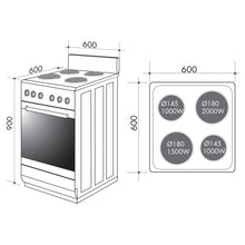 Load image into Gallery viewer, Artusi AFE607W 60cm Freestanding Electric Stove
