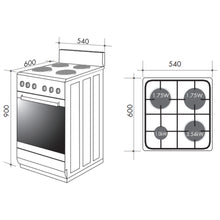 Load image into Gallery viewer, Artusi AFGG54W 54cm Freestanding White Gas Stove - Stove Doctor
