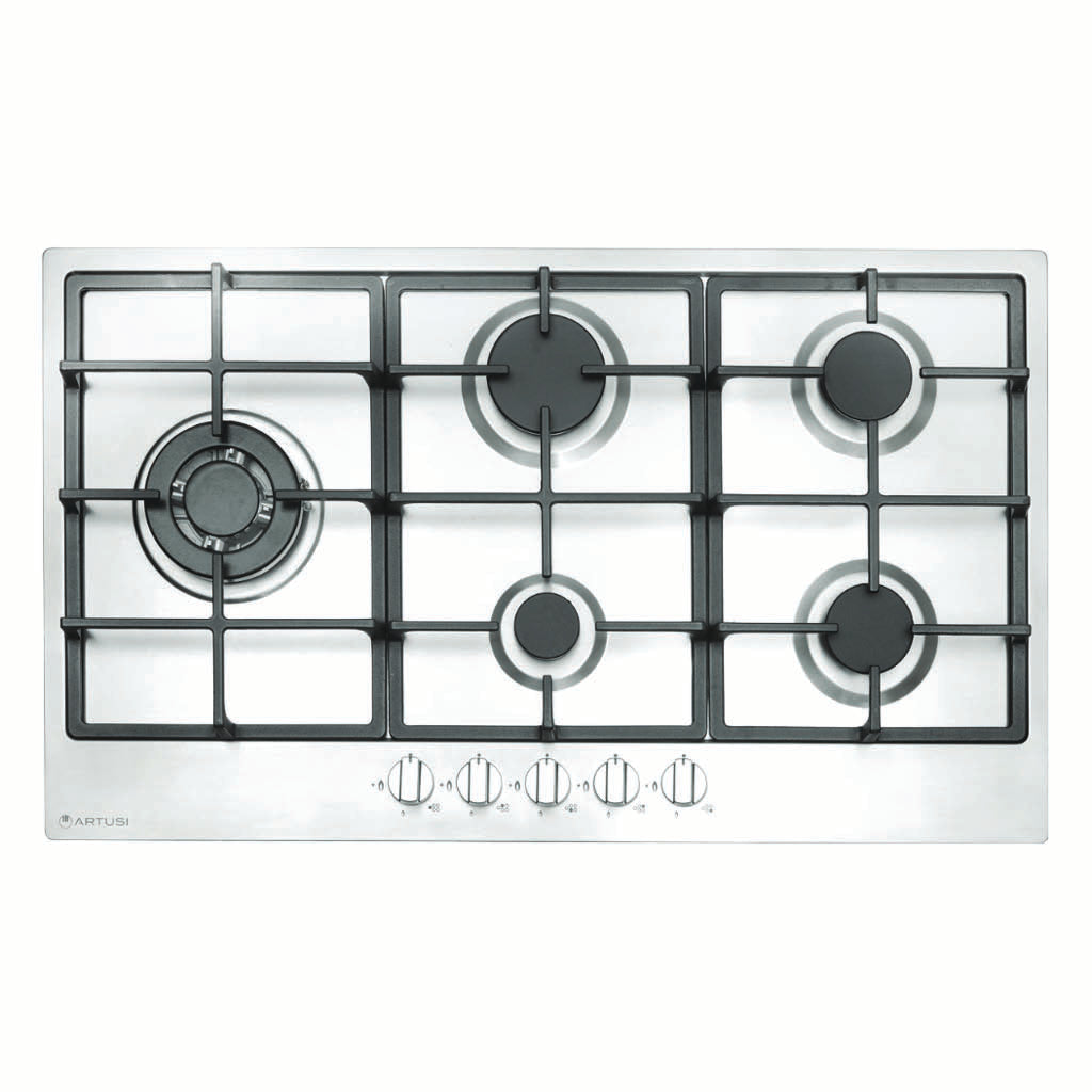 Artusi CAGH95X 90cm Gas Stainless Steel Cooktop