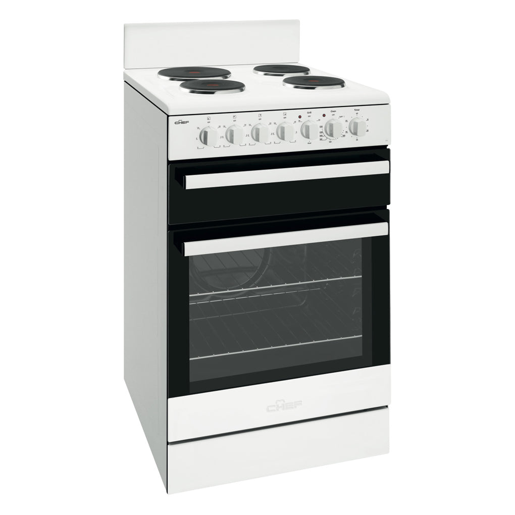 Chef CFE535WB 54cm Electric Freestanding Stove - Stove Doctor