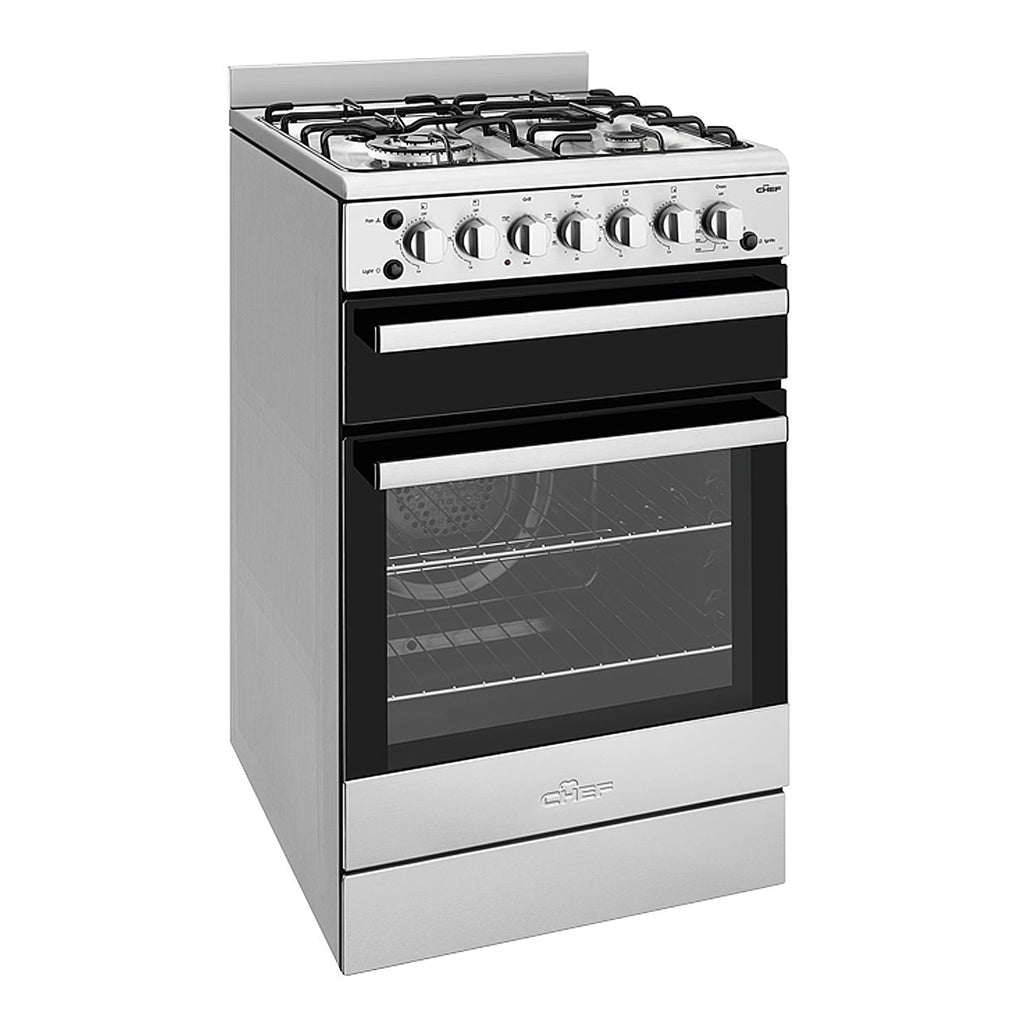 Chef CFG517SBNG 54cm Freestanding Natural Gas Stove - Stove Doctor