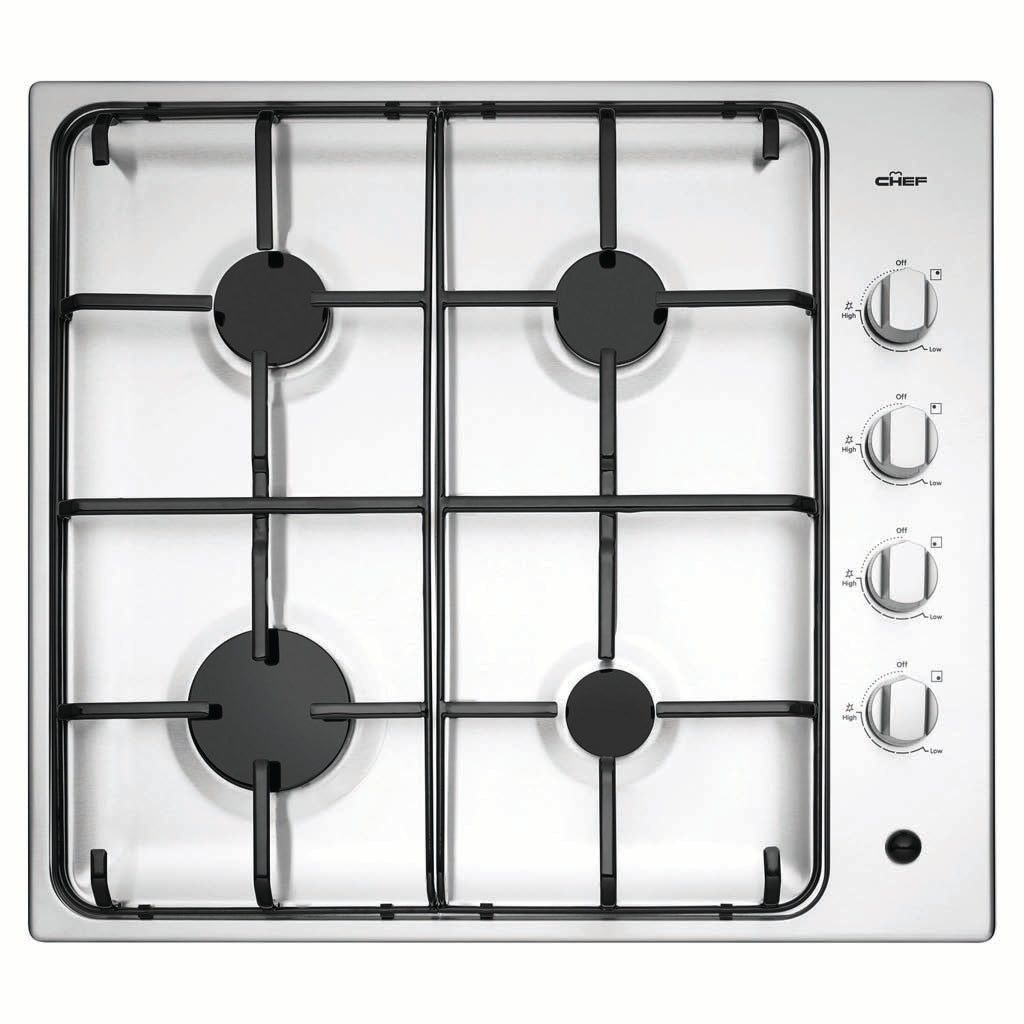 Chef CHG642SB 60cm Gas Stainless Steel Cooktop - Stove Doctor