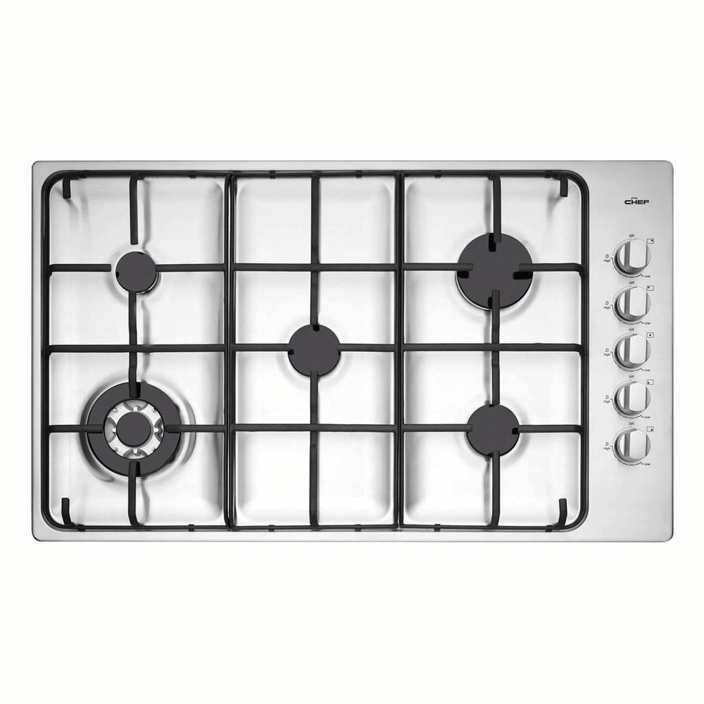Chef CHG956SB 90cm Gas Stainless Steel Cooktop - Stove Doctor