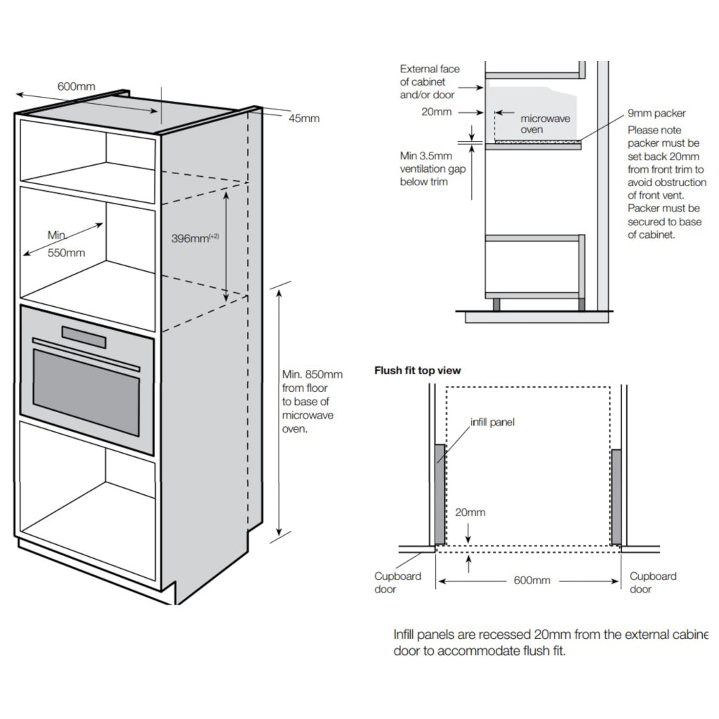 Electrolux EMB2529DSD 25L BuiltIn Combination Microwave Oven Stove