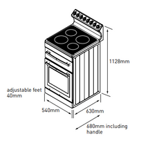 Load image into Gallery viewer, Euromaid R54CW 54cm Freestanding Electric Stove
