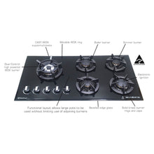 Load image into Gallery viewer, Goldline Avard GLDUAL5BZNG-CAST 93cm Gas Cooktop
